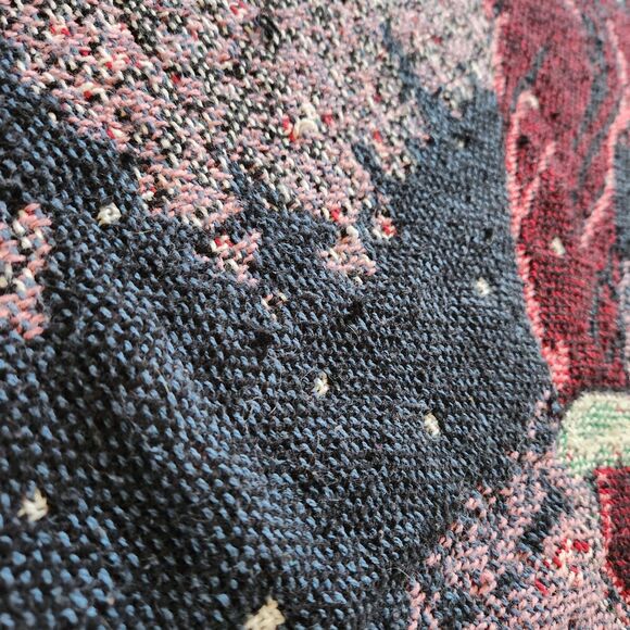 Christmas Sledding Children Woven Victorian Tapestry Throw W/Fringe 68"x49" Gift - Picture 10 of 13